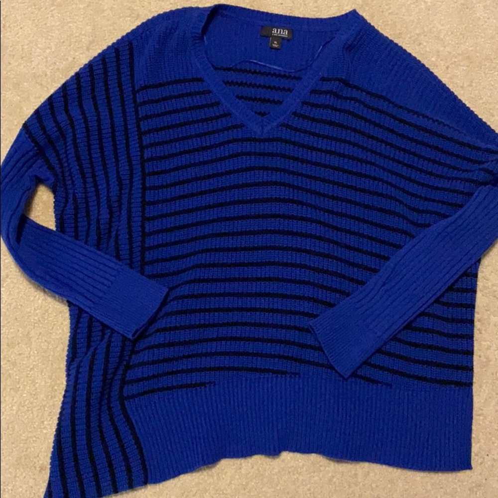 Blue And Black Striped Sweater